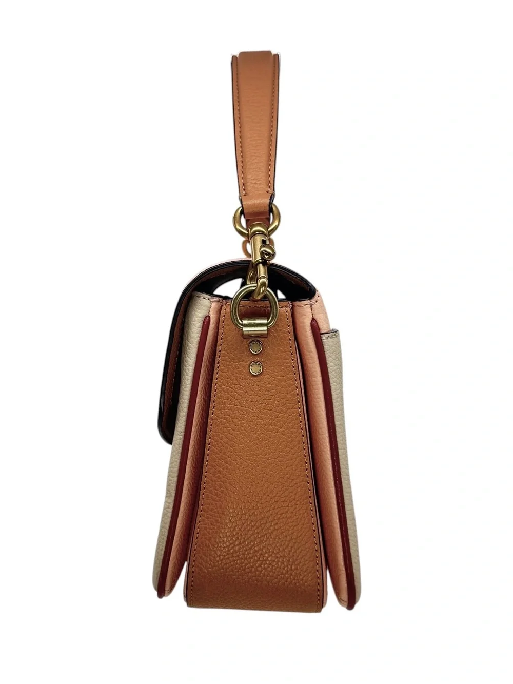 Coach Cassie Crossbody 19 in Colorblock Polished Pebbled Leather, Straps & Chain